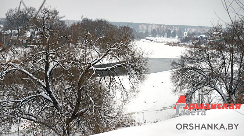 Орша, Днепр, природа, зима, снег, погода, Беларусь